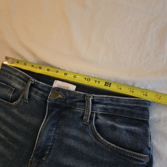 Evereve The Ever Straight High Rise Fit Medium Blue Denim Wash Stretch - Picture 7 of 10